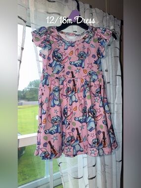 Baby Girls Pink Stitch Dress